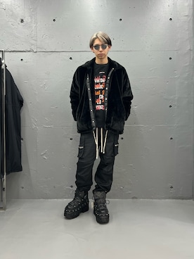 「A4A（エーフォーエー）のアイテム（スウェット）」を使った、Meltstellaさん（メンズ・177cm）の秋コーディネート