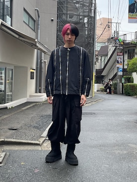 「ALMOSTBLACK（オールモストブラック）のアイテム」を使った、Meltstellaさん（メンズ・177cm）の春コーディネート