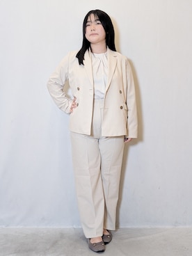 「index（インデックス）のアイテム（テーラードジャケット）」を使った、iori0305さん（レディース・154cm）の春コーディネート