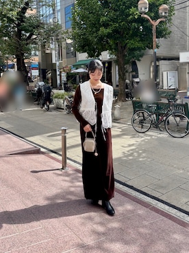 「marco masi（マルコマージ）の【MARCO MASI/ マルコマージ】ミニキューブムートンバッグ（ショルダーバッグ）」を使った、miyukiさん（レディース・162cm）の秋コーディネート