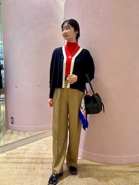 「アイテム（ストール/ショール）」を使った、miyukiさん（レディース・162cm）の秋コーディネート