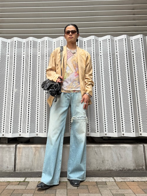 メンズ デニムパンツ ルーズフィット ストレート（デニムパンツ