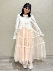 m.me.eme フラワーチュールミニワンピース petit flowerチュールキャミワンピース[品番：MKSW0061872