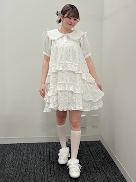 「merry jenny（メリージェニー）のアイテム（ワンピース/ドレス）」を使った、ikiさん（レディース・151cm）の夏コーディネート