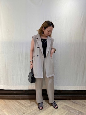 「prose verse（プロズヴェール）のアイテム（セットアップ）」を使った、takashimaさん（レディース・152cm）の夏コーディネート