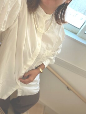 「GU（ジーユー）のアイテム（パンツ、ブラウン系）」を使った、ら   ん   ☕︎︎‎𓂃 𓈒𓏸さん（レディース）の秋コーディネート