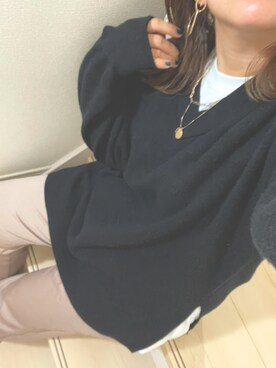 「GU（ジーユー）のアイテム（トップス、ブラック系）」を使った、ら   ん   ☕︎︎‎𓂃 𓈒𓏸さん（レディース）の秋コーディネート