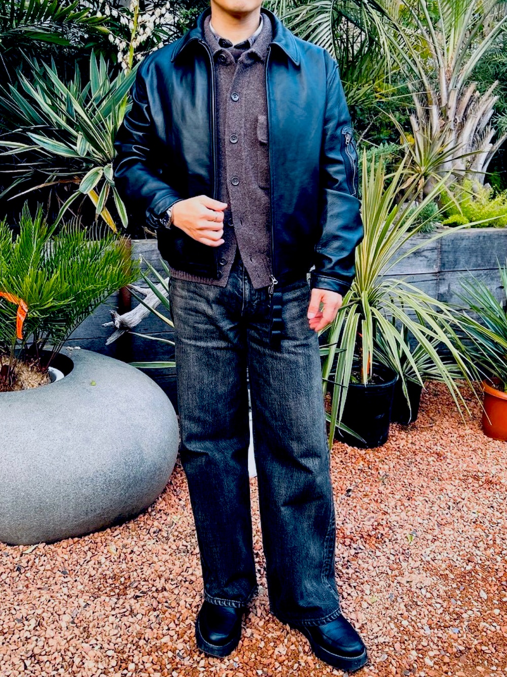 LIDNM（リドム）の「French Pilot Leather Jacket（ブルゾン）」 - WEAR