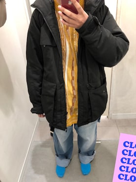 「ゆるニット」｜「アイテム（ダウンジャケット/コート）」を使った、hitomiさん（レディース・159cm）の冬コーディネート