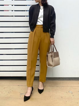 「マスタード」｜「アイテム（アクセサリー）」を使った、yumiさん（レディース・160cm）の夏コーディネート