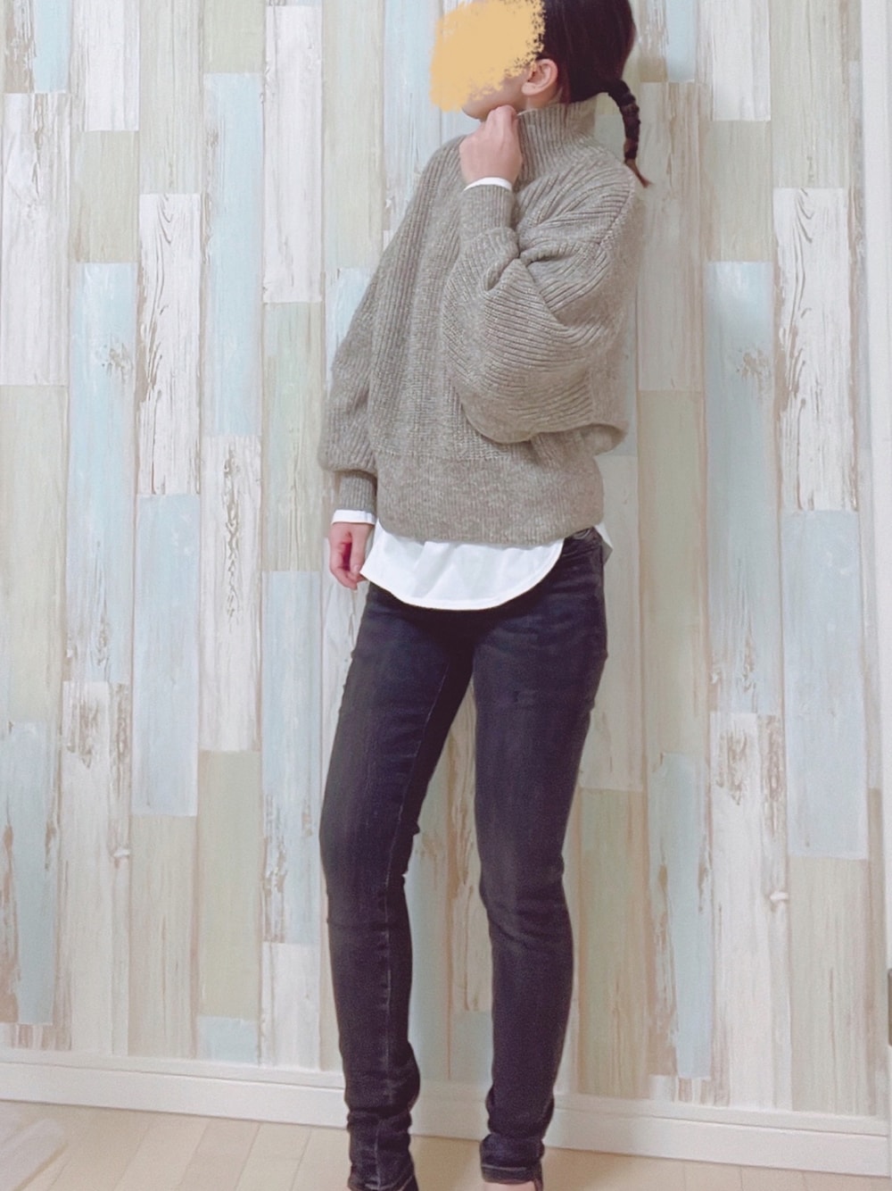 「秋服、今日のコーデ、ニット/セーター、低身長女子、タートルネック、お洒落さんとつながりたい、wearhalloween2021」｜「ZARAのアイテム（デニムパンツ、ブラック系）」を使った、☺︎♥♡Ree♡♥☺︎さん（レディース・152cm）の秋コーディネートの1枚目の写真