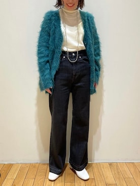 「NOLLEY’S（ノーリーズ）のアイテム（カーディガン/ボレロ）」を使った、Rie Millerさん（レディース・160cm）の秋コーディネート