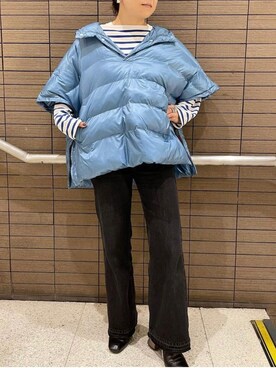 「コーディネート」｜「アイテム（ダウンベスト）」を使った、Rie Millerさん（レディース・160cm）の秋コーディネート