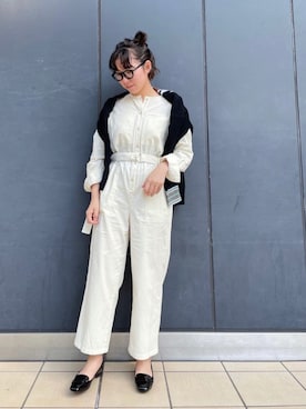 「NOLLEY’S（ノーリーズ）のアイテム（カーディガン/ボレロ）」を使った、Rie Millerさん（レディース・160cm）の秋コーディネート