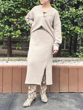 「ワントーンスタイル」｜Rie Millerさん（レディース・160cm）の秋コーディネート