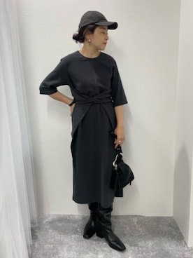 「Rie Miller（リエミラー）のアイテム（帽子）」を使った、Rie Millerさん（レディース・160cm）の夏コーディネート