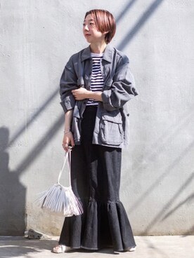 「ROTHCO（ロスコ）のアイテム（ブルゾン）」を使った、Rie Millerさん（レディース・160cm）の春コーディネート