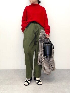 「Rie Miller（リエミラー）のアイテム（チノパンツ）」を使った、Rie Millerさん（レディース・160cm）の秋コーディネート