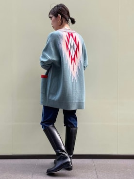 「NOLLEY’S（ノーリーズ）のアイテム（カーディガン/ボレロ）」を使った、Rie Millerさん（レディース・160cm）の秋コーディネート