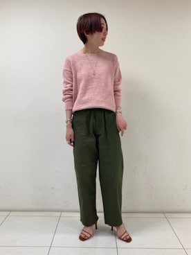 「Rie Miller（リエミラー）のアイテム（チノパンツ）」を使った、Rie Millerさん（レディース・160cm）の冬コーディネート