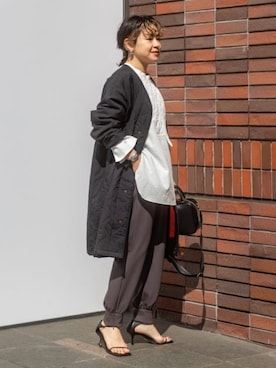 「コーディネート」｜「アイテム（その他アウター）」を使った、Rie Millerさん（レディース・160cm）の春コーディネート