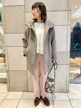 「コーディネート」｜「アイテム（その他アウター）」を使った、Rie Millerさん（レディース・160cm）の冬コーディネート