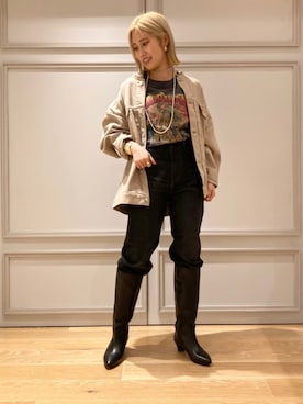 「NOLLEY’S（ノーリーズ）のアイテム（デニムジャケット）」を使った、Rie Millerさん（レディース・160cm）の夏コーディネート