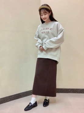 「AMERICAN HOLIC」｜「アイテム（スウェット）」を使った、sayaka..さん（レディース・156cm）の秋コーディネート