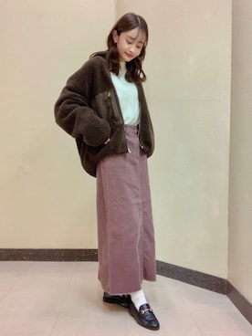 「AMERICAN HOLIC」｜「アイテム（ブルゾン）」を使った、sayaka..さん（レディース・156cm）の冬コーディネート