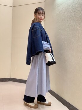 「セットアイテム」｜「アイテム（デニムジャケット）」を使った、sayaka..さん（レディース・156cm）の冬コーディネート