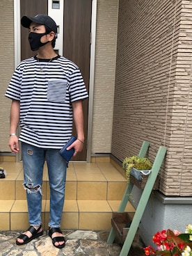 「CALEE（キャリー）のアイテム（アクセサリー）」を使った、masa5715さん（メンズ・172cm）の夏コーディネート