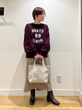 「orcival」｜「アイテム（スウェット）」を使った、HARUKAさん（レディース・149cm）の冬コーディネート