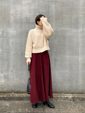 「RAY CASSIN（レイカズン）のアイテム（ブーツ）」を使った、Yukiさん（レディース・161cm）の冬コーディネート