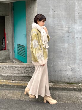 「RAY CASSIN（レイカズン）のアイテム（ブーツ）」を使った、Yukiさん（レディース・161cm）の冬コーディネート