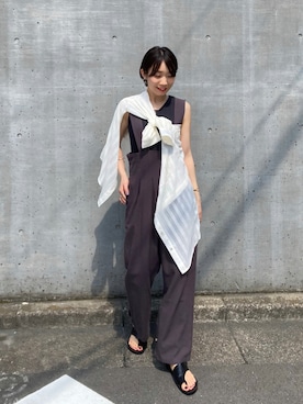 「RAY CASSIN（レイカズン）のアイテム（オールインワン・サロペット）」を使った、Yukiさん（レディース・161cm）の夏コーディネート