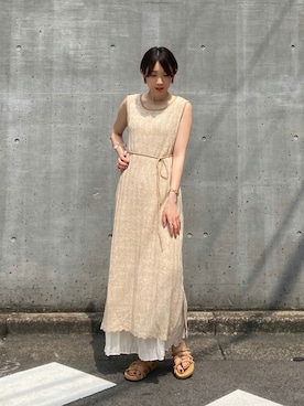 「RAY CASSIN（レイカズン）のアイテム（ワンピース/ドレス）」を使った、Yukiさん（レディース・161cm）の夏コーディネート