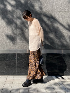 「RAY CASSIN（レイカズン）のアイテム（スカート）」を使った、Yukiさん（レディース・161cm）の春コーディネート