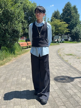 「アイテム（スラックス）」を使った、ryuya_98さん（骨格ストレート・メンズ・170cm）の夏コーディネート