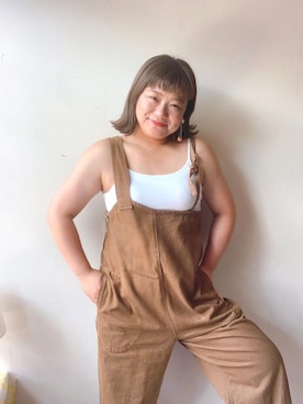 「ぽっちゃりコーデ」｜「アイテム（オールインワン・サロペット）」を使った、ayako.0703さん（レディース・168cm）の夏コーディネート
