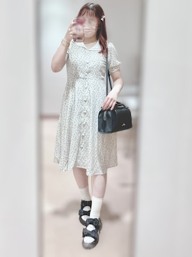 「Shoes in Closet（シューズインクローゼット）の軽量厚底 ボリュームソール ダブルリボン スポーツサンダル 5424（サンダル）」を使った、𝑴 ❤︎.*さん（レディース・162cm）の夏コーディネート