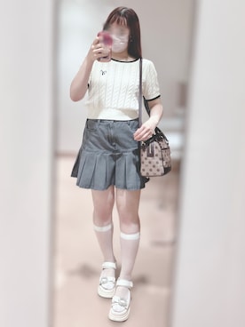 「アイテム（ニット/セーター）」を使った、𝑴 ❤︎.*さん（レディース・162cm）の夏コーディネート