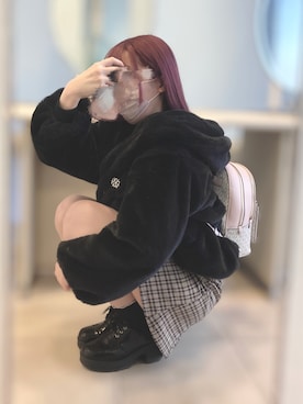 「axes femme（アクシーズファム）のアイテム（ブルゾン）」を使った、𝑴 ❤︎.*さん（レディース・162cm）の冬コーディネート