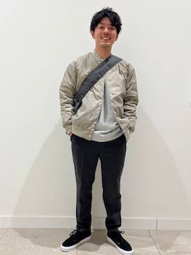 「Gramicci（グラミチ）のアイテム（ダウンジャケット/コート）」を使った、みやさんさん（メンズ・171cm）の冬コーディネート