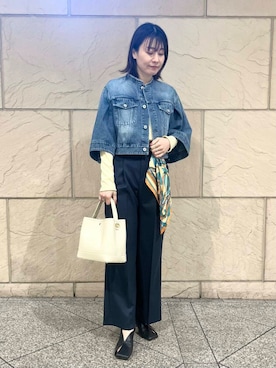「アーバンリサーチ」｜「アイテム（デニムジャケット）」を使った、katayoさん（レディース・166cm）の冬コーディネート