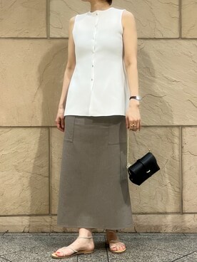 「レザーバック」｜katayoさん（レディース・166cm）の夏コーディネート