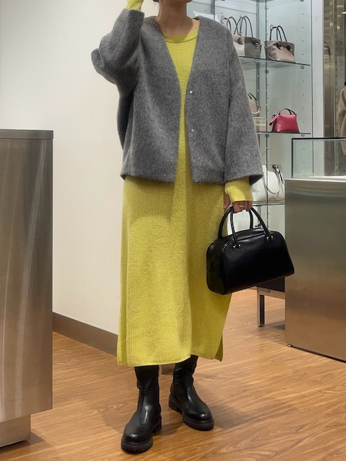 セール】モヘア混シャギーミドルジャケット（ノーカラージャケット