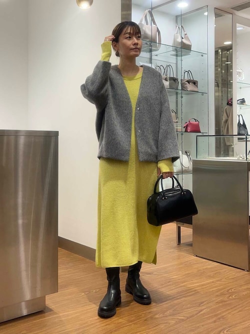 ROSSO モヘア混シャギーミドルジャケット セール】モヘア混シャギーミドルジャケット（ノーカラー