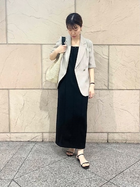 「初夏のお出掛けコーデ」｜「アイテム（その他アウター）」を使った、katayoさん（レディース・166cm）の春コーディネート