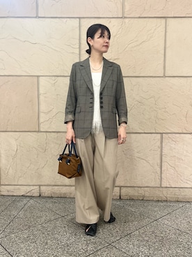 「秋服」｜「アイテム（その他アウター）」を使った、katayoさん（レディース・166cm）の秋コーディネート