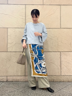 「アイテム（バンダナ/スカーフ）」を使った、katayoさん（レディース・166cm）の秋コーディネート